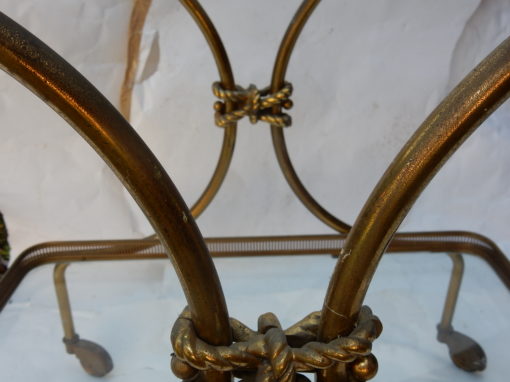 1970′ Bar Roulant en Bronze et Laiton Doré Maison Baguès Ou Charles Ou Jansen Décor Napoléon 3 – Image 6