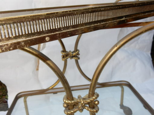 1970′ Bar Roulant en Bronze et Laiton Doré Maison Baguès Ou Charles Ou Jansen Décor Napoléon 3 – Image 5