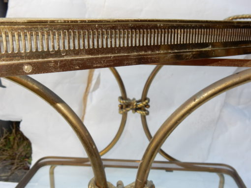 1970′ Bar Roulant en Bronze et Laiton Doré Maison Baguès Ou Charles Ou Jansen Décor Napoléon 3 – Image 4