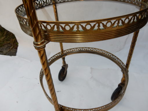 1950/70 'Round Rolling Trolley In Gilted Bronze with 3 Trays - Image 4