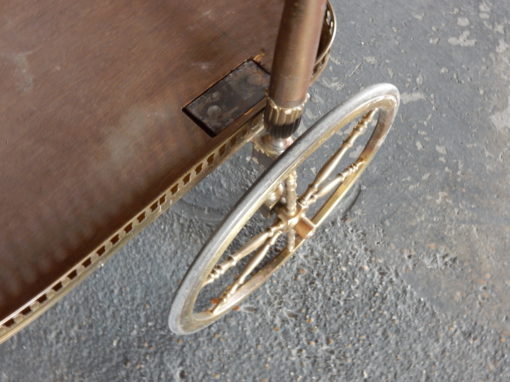 1970 ′ Rolling Bar in Bronze and Gilt Brass Maison Jansen 3 Wheels - Image 20