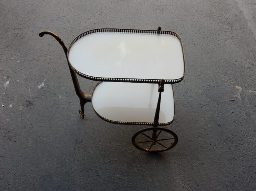 1970 ′ Rolling Bar in Bronze and Gilt Brass Maison Jansen 3 Wheels - Image 12