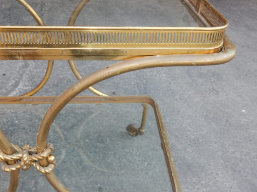 1970′ Bar Roulant en Bronze et Laiton Doré Maison Baguès Ou Charles Ou Jansen Décor Napoléon 3 – Image 12