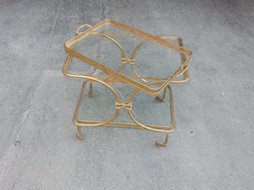 1970′ Bar Roulant en Bronze et Laiton Doré Maison Baguès Ou Charles Ou Jansen Décor Napoléon 3 – Image 11