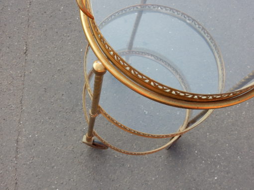 1950/70 'Round Rolling Trolley In Gilted Bronze with 3 Trays - Image 18