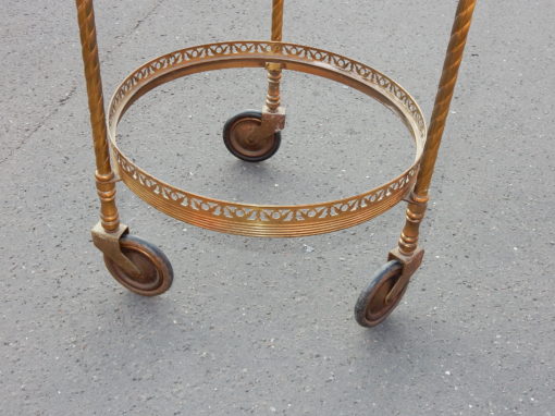 1950/70 'Round Rolling Trolley In Gilted Bronze with 3 Trays - Image 16