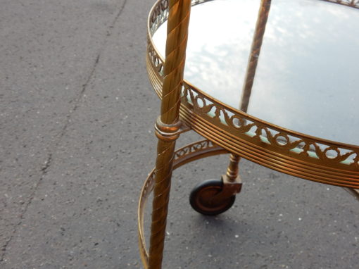 1950/70 'Round Rolling Trolley In Gilted Bronze with 3 Trays - Image 15