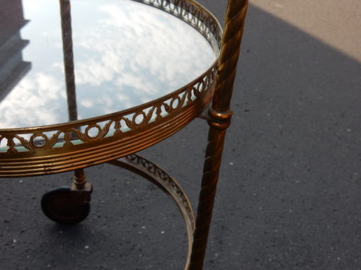 1950/70 'Round Rolling Trolley In Gilted Bronze with 3 Trays - Image 14