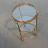 1950/70 'Round Rolling Trolley In Gilted Bronze with 3 Trays