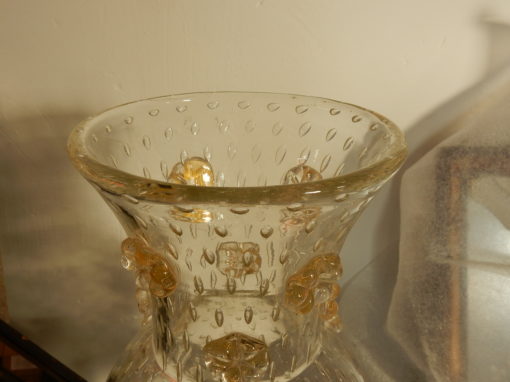 1970 ′ Barovier & Toso Style Murano Crystal Vase With Gold Paillons - Image 7