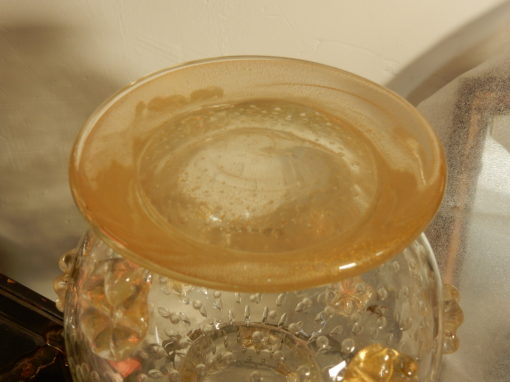 1970 ′ Barovier & Toso Style Murano Crystal Vase With Gold Paillons - Image 8