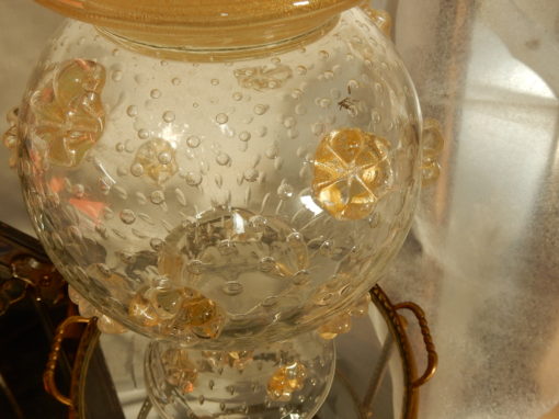 1970 ′ Barovier & Toso Style Murano Crystal Vase With Gold Paillons - Image 9