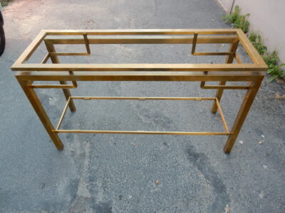 1950/70 GUY LEFEVRE Console Polished Brass 122 X 42 X H 70