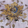 1970′ Paire de Plafonniers ou Appliques à Décor de Fleurs et Feuilles en Métal Doré Style Maison Baguès ou Banci Feuilles en Verre de Couleur Orange – Image 3
