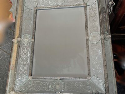 1970 'Venice Mirror In The Antique With Decor Of Characters Symbolizing Justice Signed HIMBERGER 1974