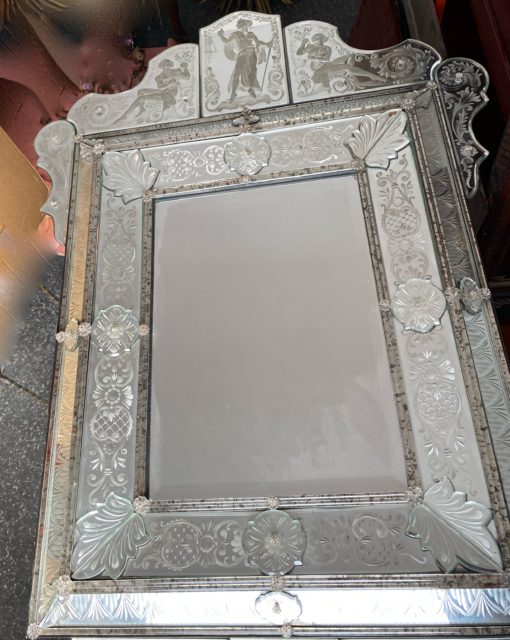 1970 'Venice Mirror In The Antique With Decor Of Characters Symbolizing Justice Signed HIMBERGER 1974 - Image 22