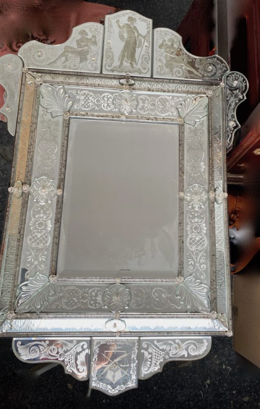 1970 'Venice Mirror In The Antique With Decor Of Characters Symbolizing Justice Signed HIMBERGER 1974 - Image 21