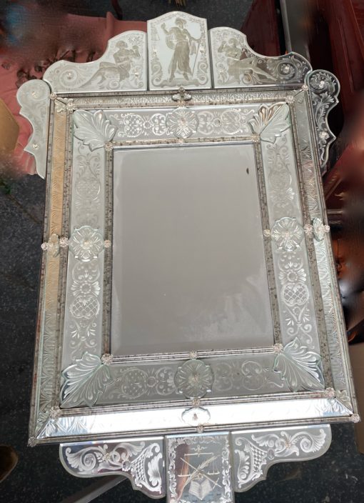 1970 'Venice Mirror In The Antique With Decor Of Characters Symbolizing Justice Signed HIMBERGER 1974 - Image 20