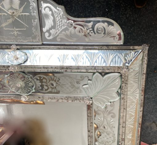 1970 'Venice Mirror In The Antique With Decor Of Characters Symbolizing Justice Signed HIMBERGER 1974 - Image 18