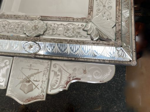 1970 'Venice Mirror In The Antique With Decor Of Characters Symbolizing Justice Signed HIMBERGER 1974 - Image 17