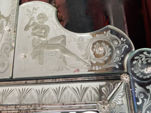 1970 'Venice Mirror In The Antique With Decor Of Characters Symbolizing Justice Signed HIMBERGER 1974 - Image 12