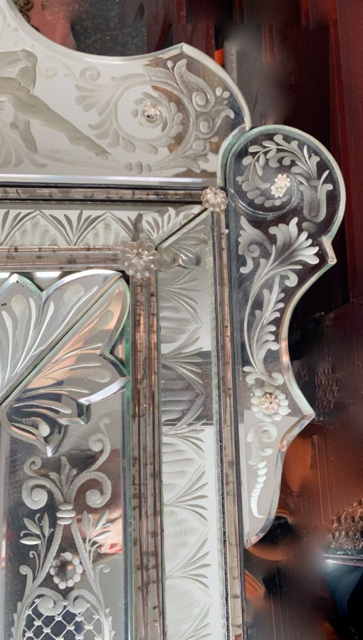1970 'Venice Mirror In The Antique With Decor Of Characters Symbolizing Justice Signed HIMBERGER 1974 - Image 11