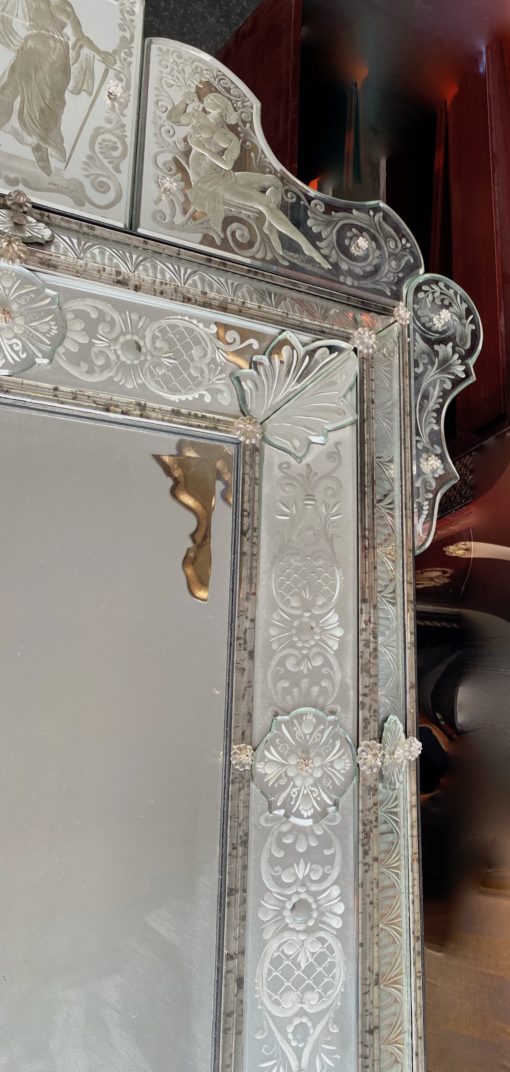 1970 'Venice Mirror In The Antique With Decor Of Characters Symbolizing Justice Signed HIMBERGER 1974 - Image 10