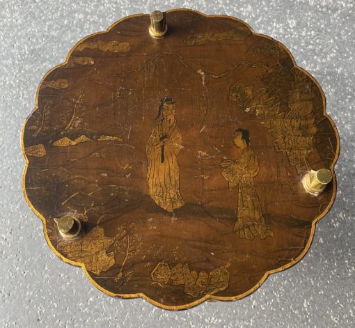 1950/70 ′ Maison Baguès Pedestal Table Palm Tree Decor in Gilt Bronze With Chinese Lacquer Trays Diameter 34.5 H 58 CM - Image 13