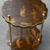 1950/70′ Guéridon Maison Baguès Décor Palmier en Bronze Doré Avec Plateaux Laque de Chine Diamètre 34,5 H 58 CM