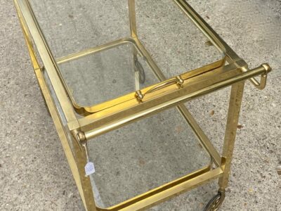 1970 ′ Art Deco Gilt Bronze Serving Table Maison Baguès With 2 Trays