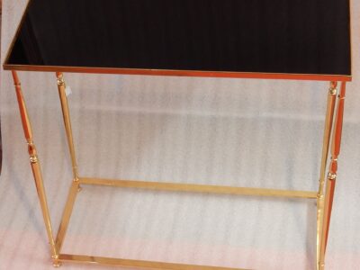 1970 'Gilt Bronze Console Black Opaline Tray 70 X 30 X H 70 cm