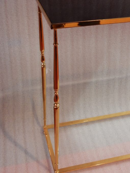 1970 'Gilt Bronze Console Black Opaline Tray 70 X 30 X H 70 cm - Image 5