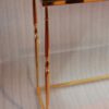1970' Console Bronze Doré Plateau Opaline Noire 70 X 30 X H 70 cm – Image 5