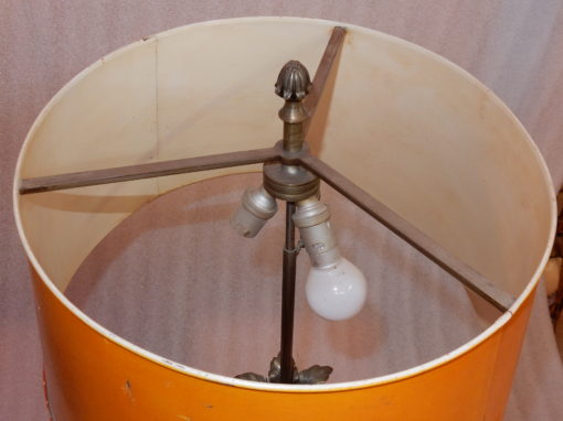 1950/70 Lampe à l’Ananas en Bronze Argenté, Abat-jour en Métal, Signée Charles, Made In France – Image 3