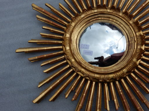 1950/70 ‘Convex Sun Mirror, Golden Wood - Diameter 68 - Image 13