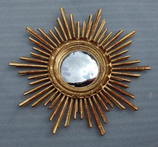 1950/70 ‘Convex Sun Mirror, Golden Wood - Diameter 68 - Image 12