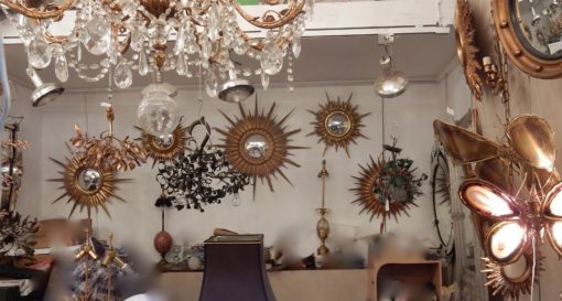 1950/70 ‘Convex Sun Mirror, Golden Wood - Diameter 68 - Image 9