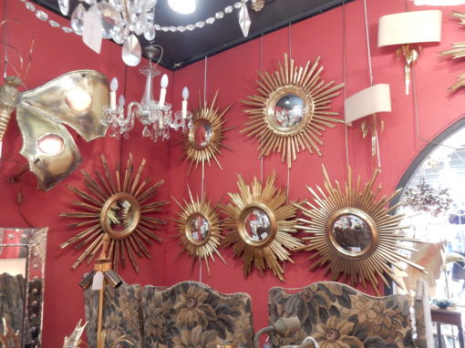 1950/70 ‘Convex Sun Mirror, Golden Wood - Diameter 68 - Image 7