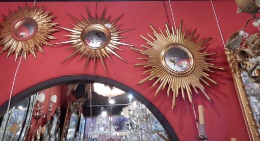 1950/70 ‘Convex Sun Mirror, Golden Wood - Diameter 68 - Image 5