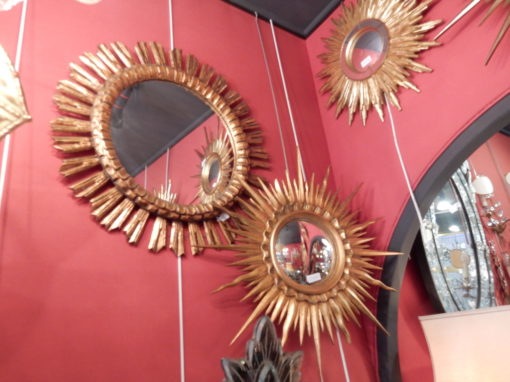1950/70 ‘Convex Sun Mirror, Golden Wood - Diameter 68 - Image 4