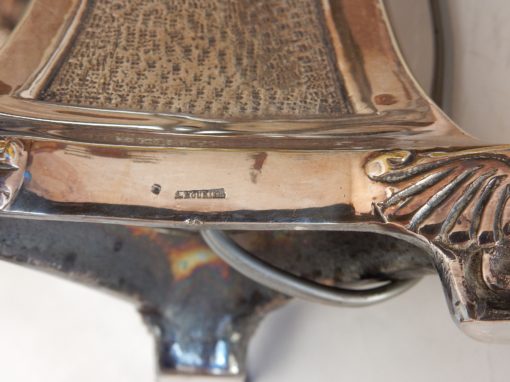 1900/1920 'Pair of Tripod Candlesticks in Silver Bronze Signed A.Mourier H 50 X  14X 14 cm - Image 11