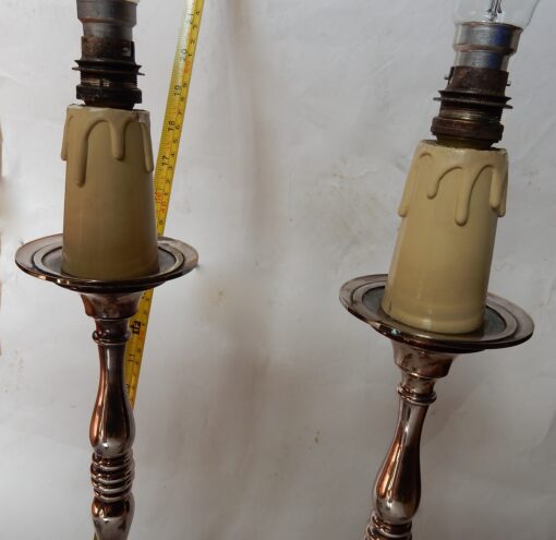 1900/1920 'Pair of Tripod Candlesticks in Silver Bronze Signed A.Mourier H 50 X  14X 14 cm - Image 7
