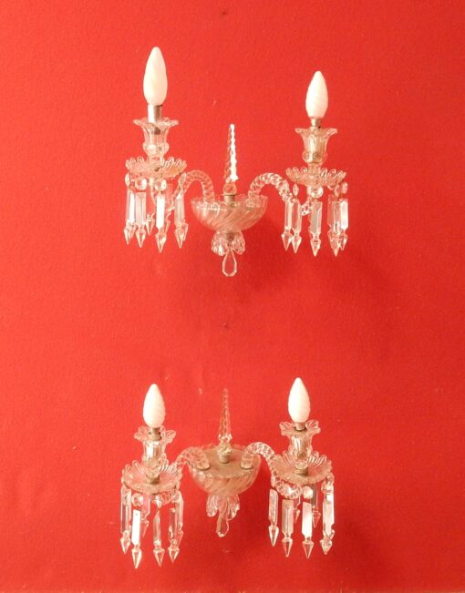 1950' Paire d'Appliques Au Poignard Baccarat Modèle Tors – Image 17