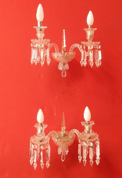 1950' Paire d'Appliques Au Poignard Baccarat Modèle Tors – Image 16