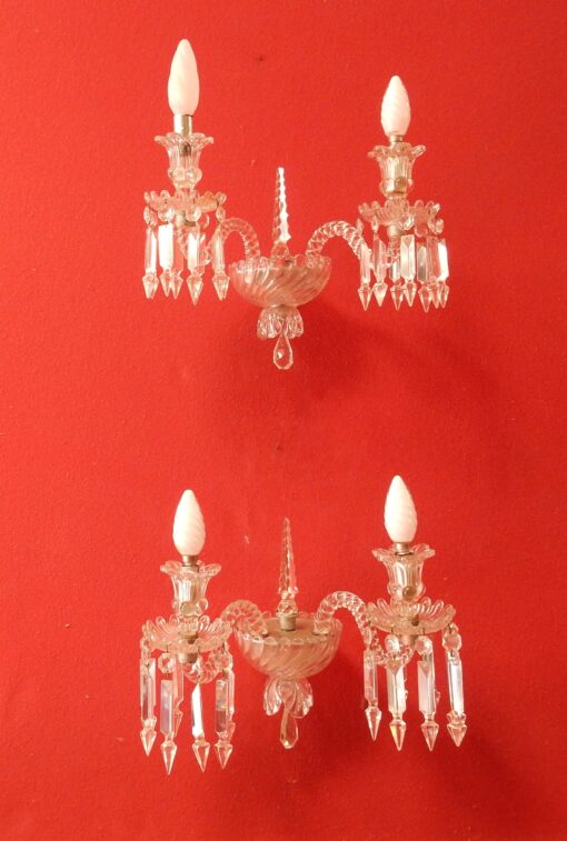 1950' Paire d'Appliques Au Poignard Baccarat Modèle Tors – Image 13