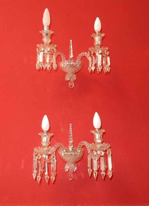 1950' Paire d'Appliques Au Poignard Baccarat Modèle Tors – Image 12