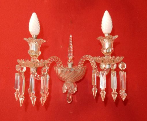 1950' Paire d'Appliques Au Poignard Baccarat Modèle Tors – Image 11