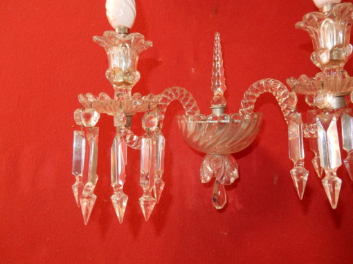 1950' Paire d'Appliques Au Poignard Baccarat Modèle Tors – Image 9