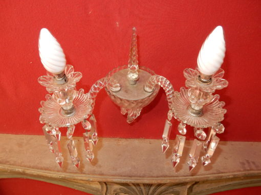 1950' Paire d'Appliques Au Poignard Baccarat Modèle Tors – Image 8
