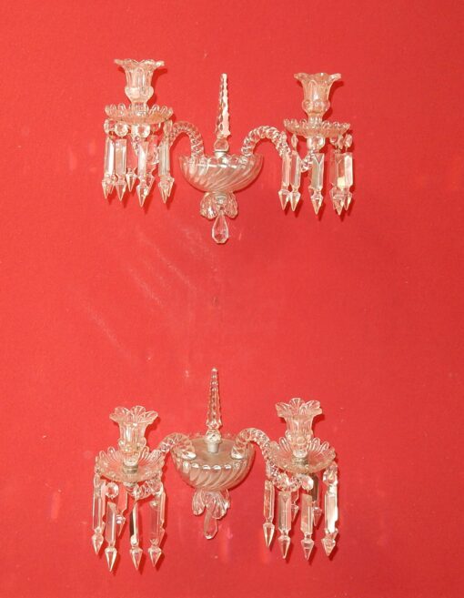 1950' Paire d'Appliques Au Poignard Baccarat Modèle Tors – Image 7